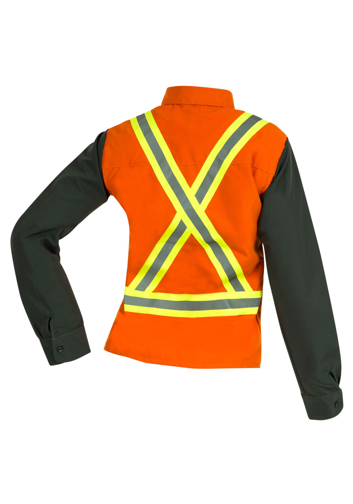 Blusa bicolor naranjo verde con cinta noche día Blusa bicolor naranjo verde con cinta noche día